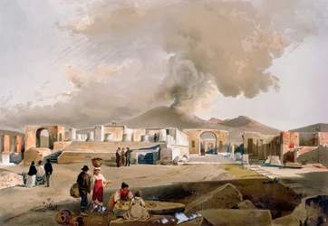 Jupiter-templet og Forum i Pompeji, ca. 1860